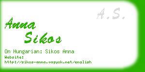 anna sikos business card